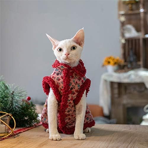 Очостинска облека со мачки без влакна, зимско топло плус кадифено гроздобер елек, што се користи за Сфинкс, Корнин Рекс, Девон