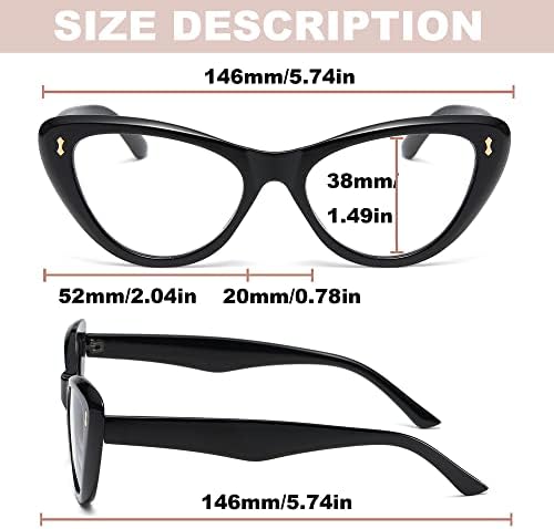 Нанако 4 пакуваат очила за читање на мачки за очи за жени - Модна лесна сина светлина блокирачка очила