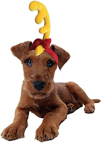 Куче Антлер лента за глава за мали кучиња, лента за глава на ирваси со прилагодлива лента за миленичиња костум костум за Ноќта на вештерките