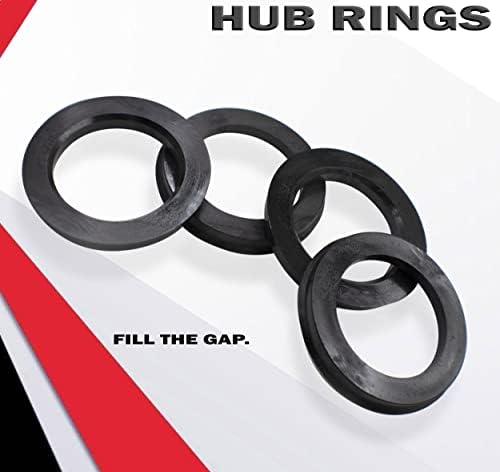 Делови за додатоци на тркала сет од 4 центрички прстен од 74мм ОД до 70,3 мм центар за центри, црн поликарбонат