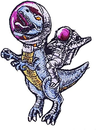 1 парчиња астронаут возејќи диносаурус лого железо на шиење на високо-везена лепенка за јакни ранец фармерки и облека значки за