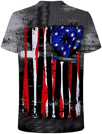 2022 Нова маица со американско знаме маица лето лето-обичен кратки ракави графички принтрипни врвни мускули атлетика тети патриотска блуза