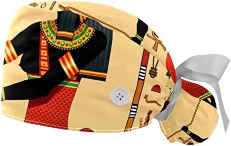 Работно капаче VBFOFBV со копчиња за џемпери лента вратоврски од буфан капи, египетски племенски ретро