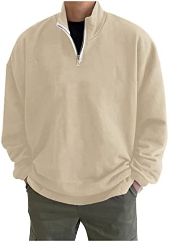 Мажи 1/4 патент џемпер со преголема цврста држач јака пулвер џемпер есен зимски основни врвни долги ракави на врвот