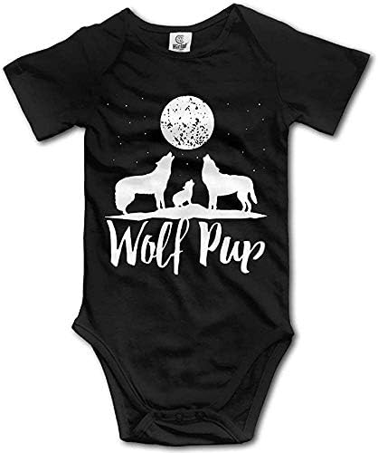 Волк кученце семејство унисекс новородено тело новороденче за кратки ракави за бебиња
