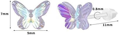 Аоедеј 4 Пара Обетки За Пеперутки Поставете Мали Столпчиња За Пеперутки Обетки Слатки Пластични Обетки За Пеперутки За Тинејџерки Жени