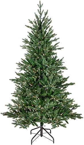 6 'Пред-осветлена гранде смрека вештачка новогодишна елка, чисти светла