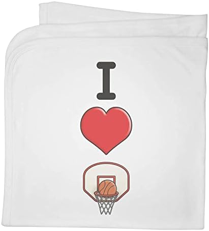 Азида „ја сакам кошарката“ памучно бебе ќебе / шал