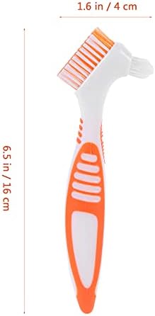 Doitool 4PCS четки за протези на протези со двојно еднострани четки за заби Лажни заби чистење четка за чистење на четка за чистење