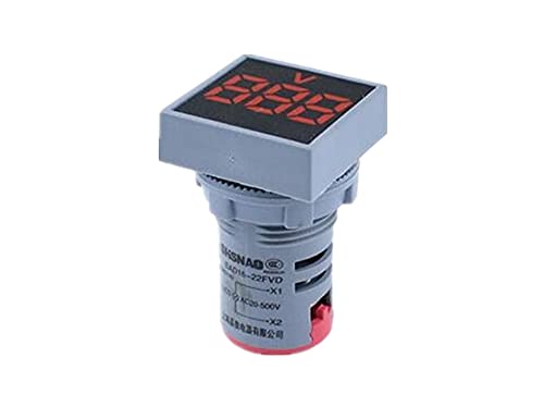 SJSW 22mm мини дигитален волтметар квадрат AC 20-500V напон на напон на напон на напон на мерач на моќност LED индикатор за сила