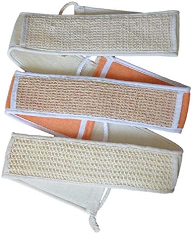 Coheali loofah 2 парчиња грб на задниот дел од природен памук и постелнина, двострана ексфолирачка лента за миење ленти, ленти за бања, ексфолирајќи