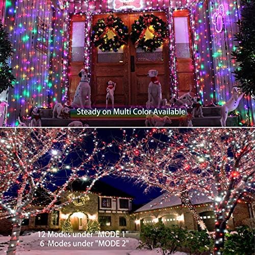 Brizlabs Боја Промена на Божиќната светлина, 33ft 100 LED USB Muticolor Bristминосен стринг светло со далечински+ метеорски светла за