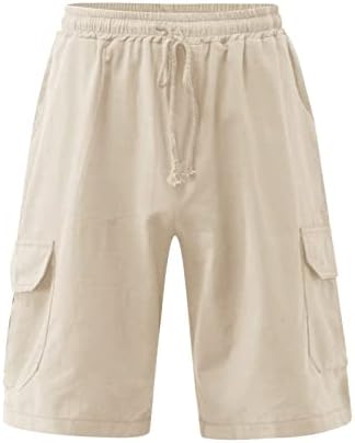 Озммјан карго шорцеви за мажи летна мода влечење еластична цврста боја лабава обична половина панталони за плажа на половина должина