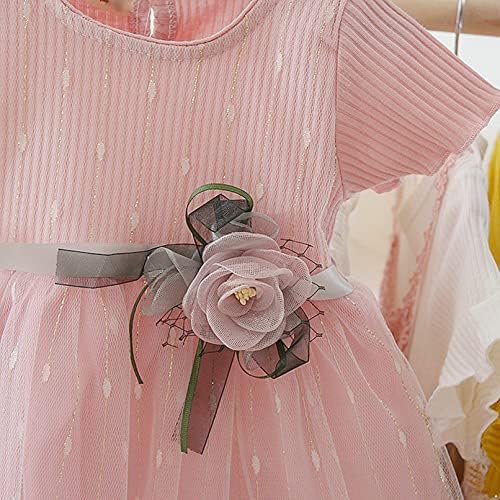 Runqhui дете бебе девојки мрежи tulle tutu фустан принцеза роза цвет летен сандерс