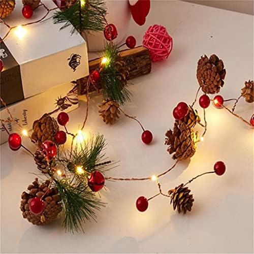 ZLXDP 2M 20 LED бакарна жица бор конус LED светло Божиќни украси за украс за елка за дома