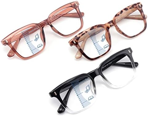 AMORAYS Прогресивни чаши за мултифокално читање, очила за блокирање на сина светлина за жени мажи, погодни за близу растојание
