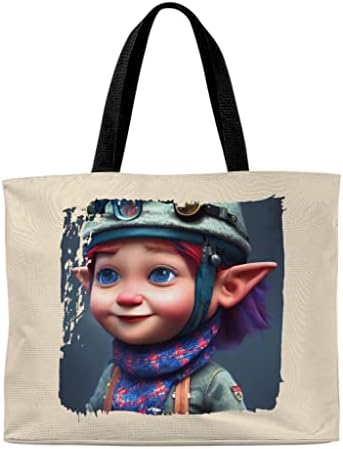 Симпатична торба за девојчиња - торба за купување gnome - тематска торба за тота