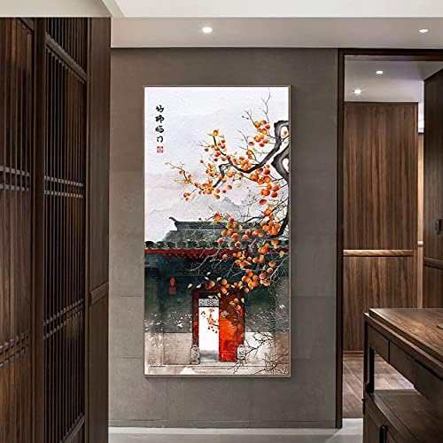 Instarry DIY 5D Дијамантско Сликарство Со Голема Големина Целосна Вежба Стара Кинеска Зграда Вкрстен Бод Везови Ѕидни Слики
