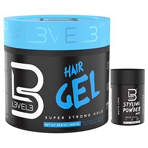 L3 - Гел за коса - Супер силен држач - Флејк - Долготраен сјај - За мажи и жени - Гел на ниво 3 - Додадете волумен и текстура