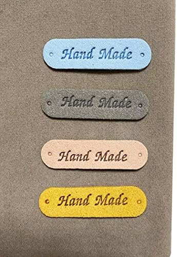 Borsgye 50pcs PU кожни ознаки рачно изработени врежани ознаки за кожени кожни шии на етикети за украсување капчиња за плетење етикети DIY фармерки