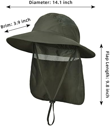 Риболов капа со капаче од вратот Сонце капа за мажи жени УВ заштита широки летни капи