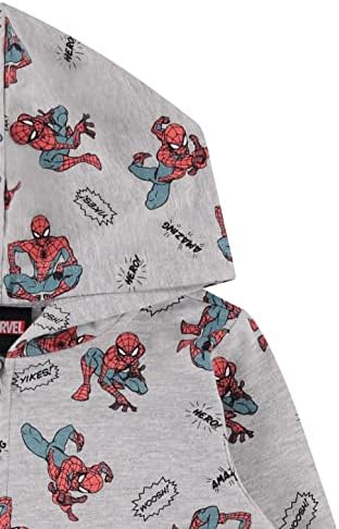 Marvel Boys Toddler Spiderman Hoodie - Spiderman, Ironman, Captain America & Hulk Toddler Boys Zip Hoodie Comics