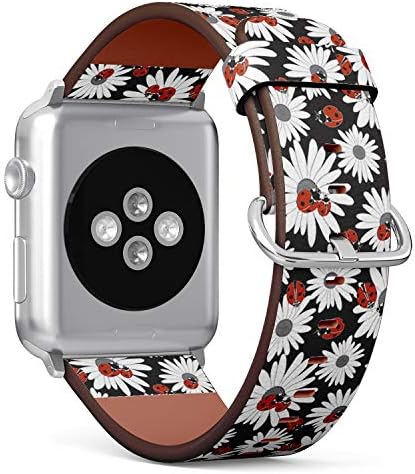 Компатибилен со Голем Apple Watch 42mm, 44mm, 45mm кожен часовник на нараквица за ленти со ленти со ленти со адаптери со адаптери