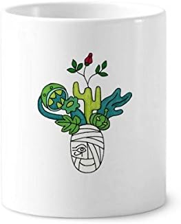 Хорус Ботани мумиј растителен кактус четка за заби држач за пенкало кригла керамички штанд -молив чаша