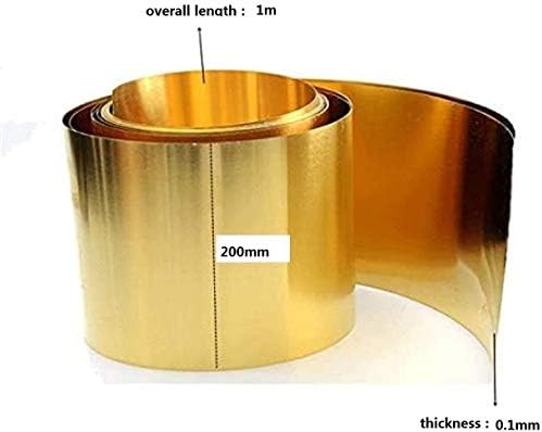 Умки месинг плоча 0. 1мм x 200mm x 1m Тенка метална плоча во месинг бакарен лист за метална обработка на метална фолија