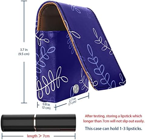 Кармин за шминка ОРИУКАН торба ЗА кармин со огледало пренослив торбичка за складирање кармин организатор за складирање сјај за усни, Темносини