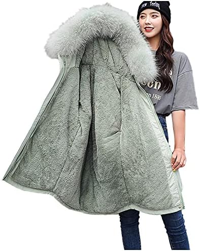 Јакна со зимски долги ракави со целосна школа за жени обична поштенска јакна од крзно, обложено вклопување цврста цврста боја