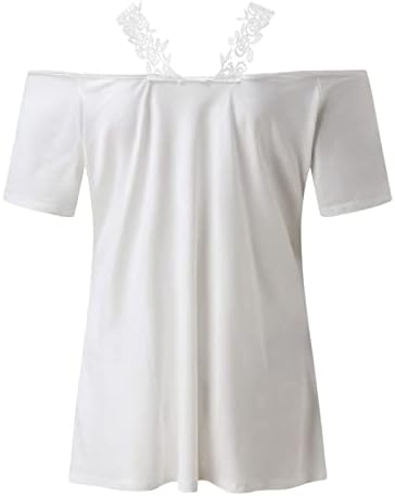 Ладно рамо краток ракав 2023 V вратот графички бренд врвен маичка за дами чипка памучна маица лето есенски жени