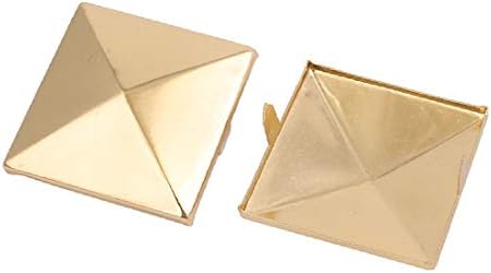 X-Dree 10PCS 35мм квадратен облик на хартија Бред златен тон за сноп-книги DIY занает (10 парчиња 35 мм en forma de papel brad gold tone