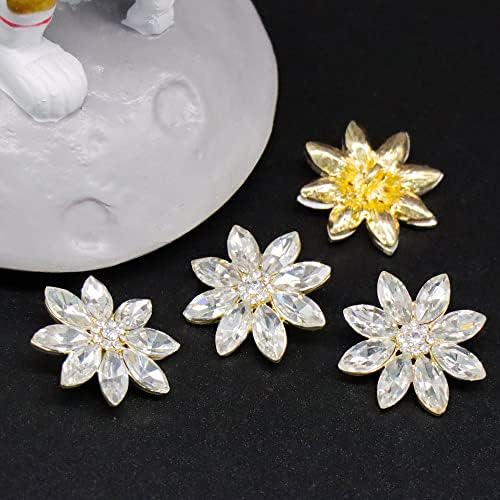 Jegoyer 4 парчиња сјајни копчиња од ринестон, украси за кристално аплицирање во облека Декорација на накит за занаети, за занаетчиски