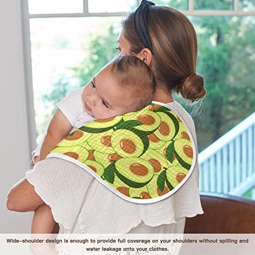Јиж Авокадо Шема Со Зелен Лист Печатење Муслин Подригнување Крпи За Бебе 4 Спакувајте Памучни Крпи За Бебиња Лигавчиња За