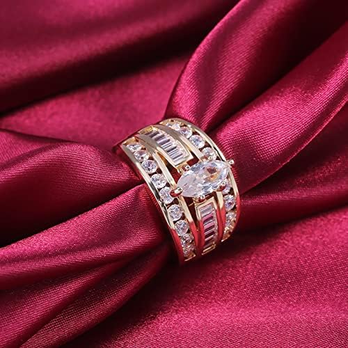Womenените ветуваат прстен бакар вметнат прстен за ангажман на циркон за жени популарна мода ринстон венчален прстен накит за подароци ветувачки