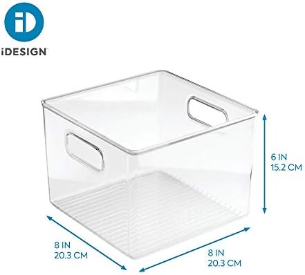 Idesign рециклирана пластична оставата, чајната кујна и кујната, организаторот за замрзнување и фрижидерот со лесни рачки за зафат - 8 ”x 8” x