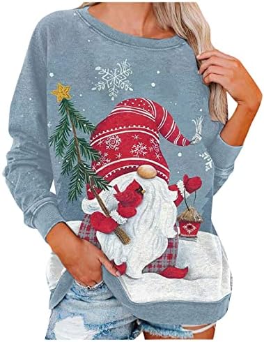 Пад џемпери за жени со брод на вратот Среќен Божиќ излегувајќи за жени преголема зимска облека за жени