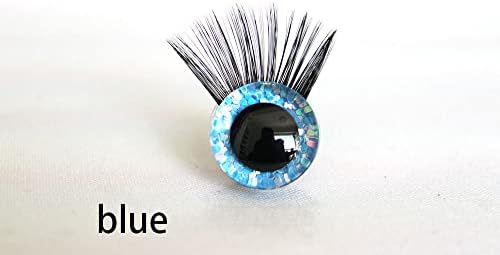 Huongjojo 10pairs 14mm до 30мм занаетчиски очи Супер 3Д сјајни играчки безбедносни очи со црна лента за трепки за DIY кукла -Т10 -