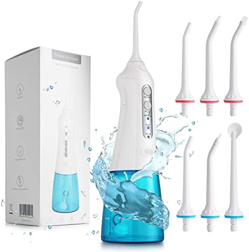 Вода Flosser безжичен стоматолошки орален наводнувач со режими DIY 3, 5 авиони, 300 ml IPX7 водоотпорен чистач за полнење на забите со дизајн на