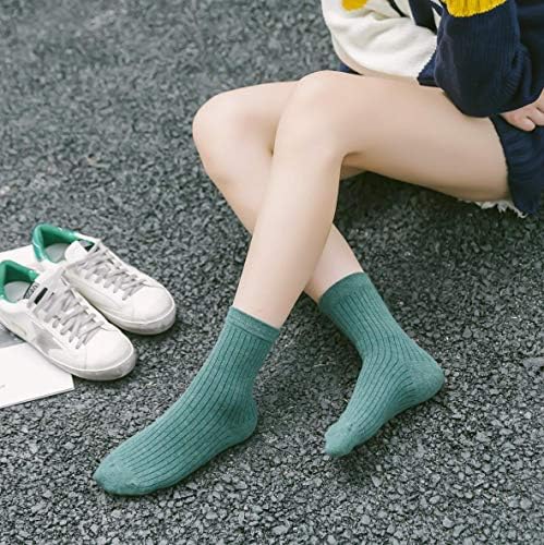 Тинејџер 10 Пара Удобни Секојдневни Памучни Чорапи За Жени, Големина На Екипажот За Спорт, Чорапи За Истегнување Во Цврста Боја За Девојчиња