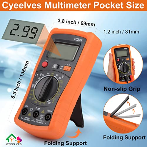 Дигитален мултиметар, мултиметар со AC DC Voltmeter & Ohm Volt Amp Tester, Multifunction Battery Tester, Mini Printer Protable, џебен