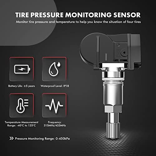 Сензор за мониторинг на притисок на гумите А-Премиум компатибилен со Tesla 3 2018-2020 S 2014-2020 X -2020 Електричен 433,90 MHz