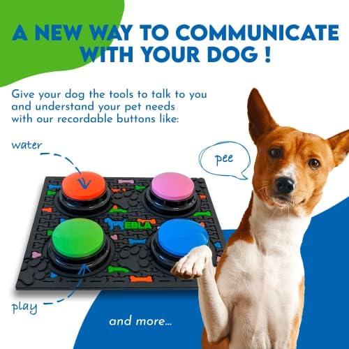 Поставено Копче За Магнетно Куче што Зборува требла-Копчиња За Кучиња За Комуникација | 4 Копчиња За Зборување, Гумена Подлога, 15