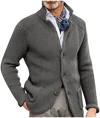 Јакни за мажи есен и зимски машки моден кардиган топол лаптоп јакни џемпери со качулка