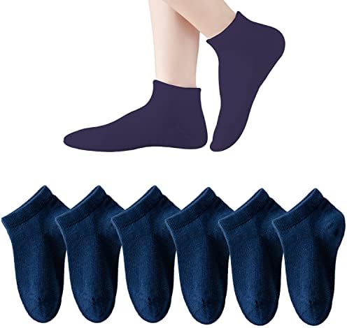 Момци/девојчиња Марјаре момчиња/девојчиња со ниско сечење памучни чорапи Деца беспрекорни училишни чорапи 6 пакувања 3Т-14 години