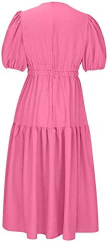 Пролет &засилувач; Летен Фустан За Жени 2023 Повик V-Вратот Завој Краток Ракав Цветни Печатени Фустан