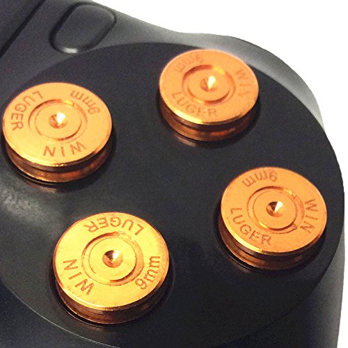 Gametown Metal Gold Gold 9mm Bullet Custom Custom Counder за PS4 DualShock 4 контролори