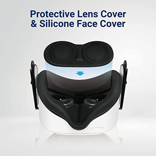 TNP VR капакот на лицето и капакот на очите за мета окулус потрага 2 перница за лице со блокатор на светло на носот - Силиконски капак на