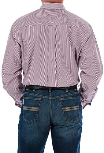 Класично машка машка форма на долги ракави, една кошула со отворена џебна лента